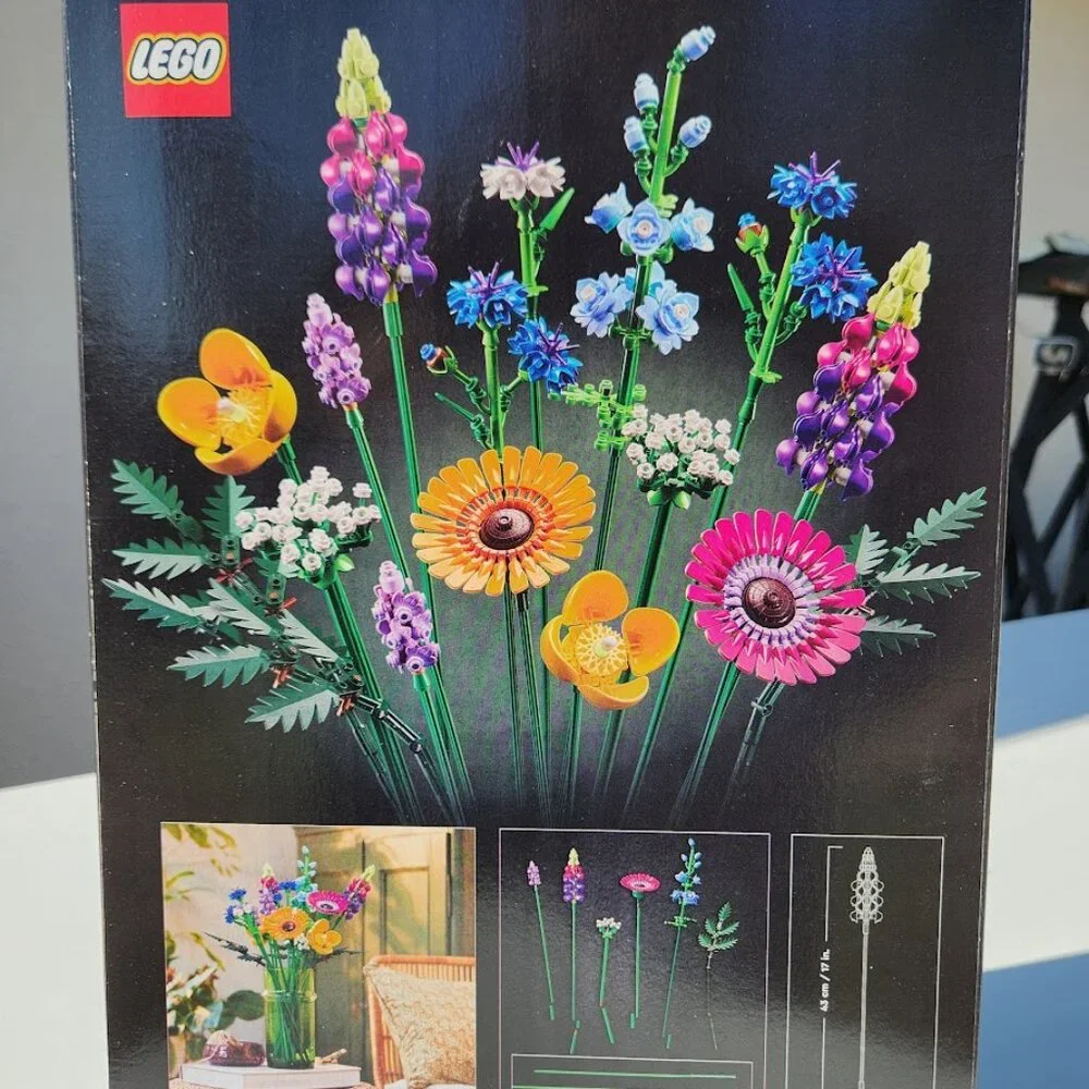 LEGO 10313 Botanicals Artificial Wildflower Bouquet Fake Flowers Building Set To